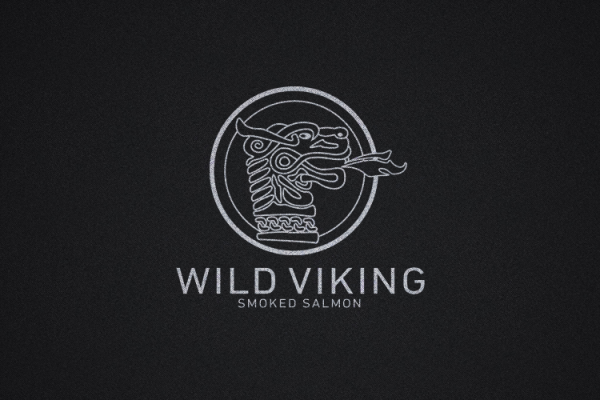 Wild Viking - Smoked Salmon. Branding profil og logo design + grafiske illustrationer. Design af labels og emballge.