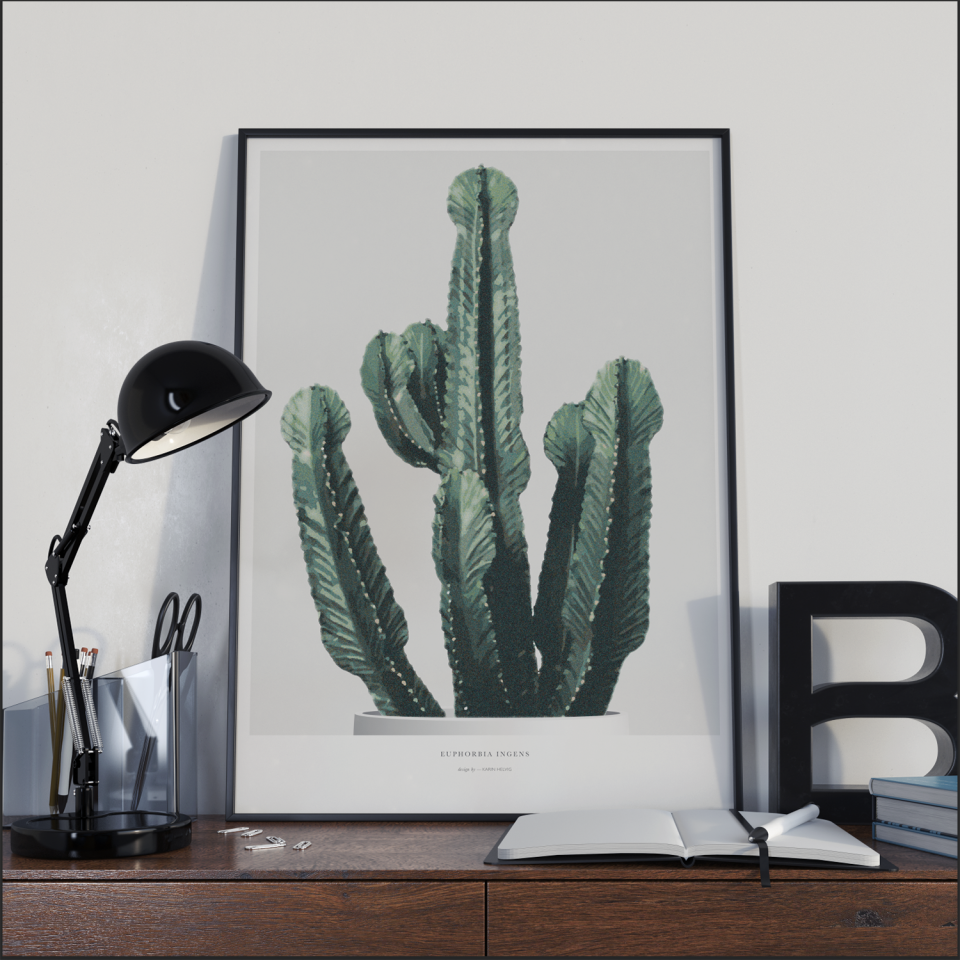 Kæmpe_kaktus_plakat_design_Botanik_poster