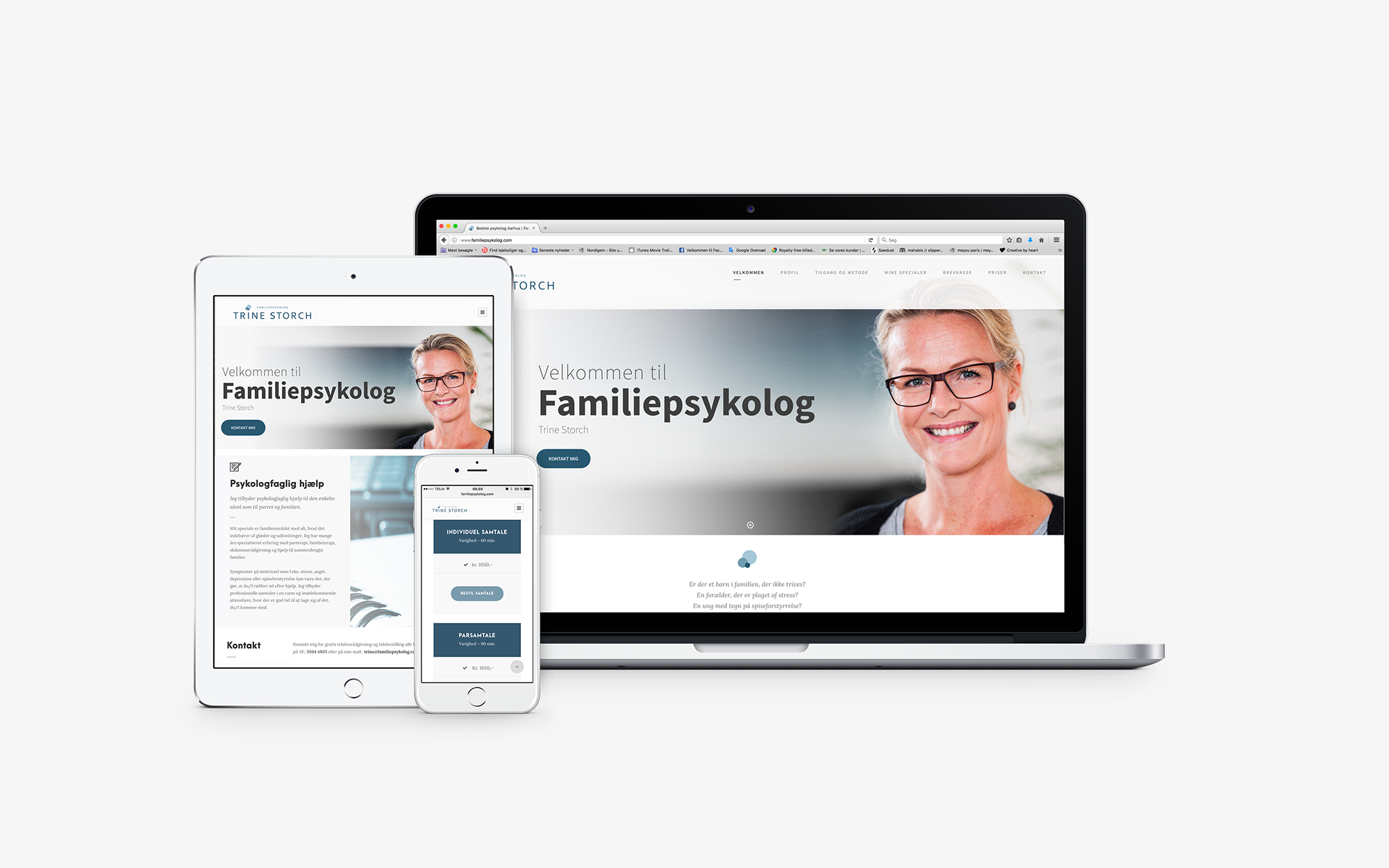 Trine_Storch_familiepsykolog.com_Responsive webdesign, grafisk design, visuel identitet og logo design, koncept